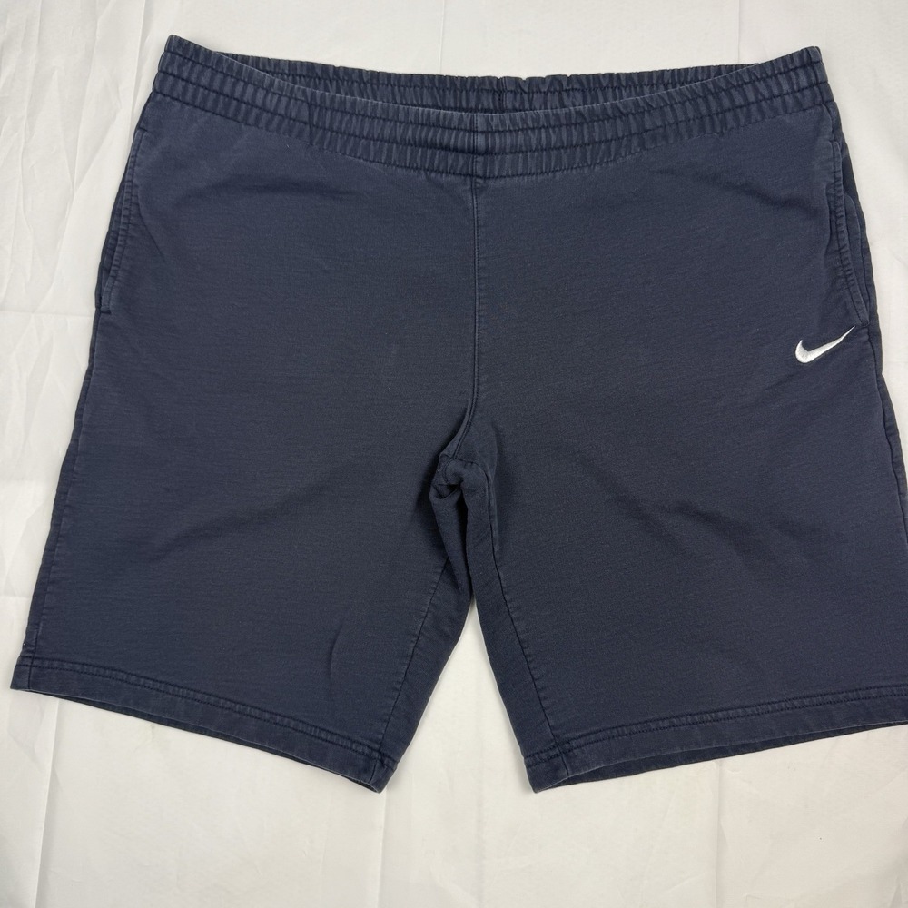 Nike Navy Large Club French Terry Flow Short Drawstring Cotton Basketball